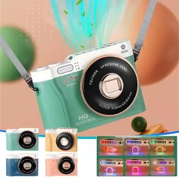 Минимальная камера без листа, подвесной вентилятор для шеи, портативный зарядный USB-мини-ремешок, настольный портативный уличный маленький вентилятор синий