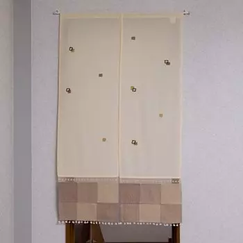 Минимальная квадратная хлопковая занавеска для глаз Loris слоновая кость