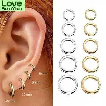 Минимальные глянцевые серьги-кольца золотистого цвета, крошечные серьги для хряща, аксессуары для пирсинга, модные маленькие женские серьги-кольца Huggie для мужчин