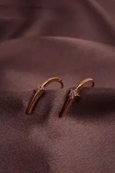 Минимальные серьги из стерлингового серебра 925 пробы со звездами весом 1,41 гр.