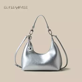 Minimalism Popular Portable Underarm Bag Women 2025 New Light Luxury Niche High-Grade Shoulder Messenger Bag Fashion Silver