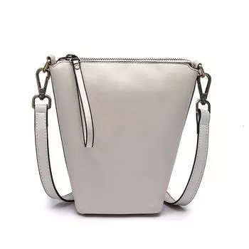 Minimalist Fashion Soft All-Match Genuine Leather Women s Bag White