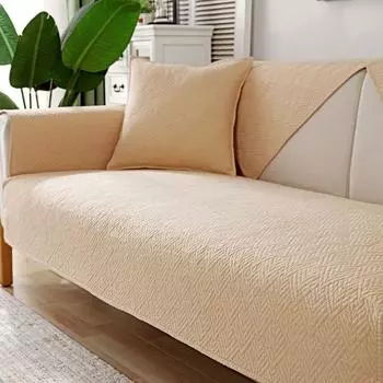 Minimalist Nordic Solid Color Fabric Craft Non-Slip Universal Sofa Cushion Lingyue beige 45*45cm pillow case