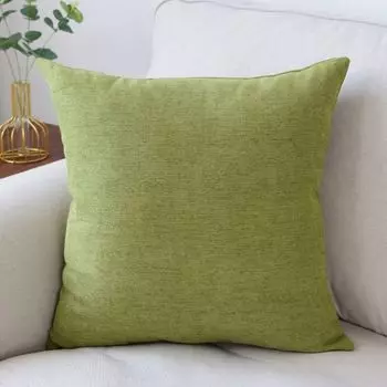 Minimalist Plaid Pillow Home Office Linen Grass Green 40x 40cm pillow case without core]