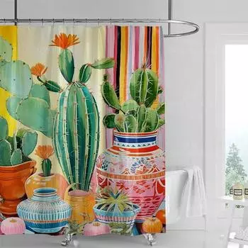 Minimalist plant shower curtain, modern bathroom toilet decoration privacy curtain 180x180cm waterproof shower curtain W90xH180cm