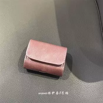 Minimalist Pure Color Leather for Apple AirPod Pro1 Generation 2 Generation 3 Generation 4 Generation Bluetooth Earbuds Case Protective Case Apple AirPods Pink earphone case (without lanyard