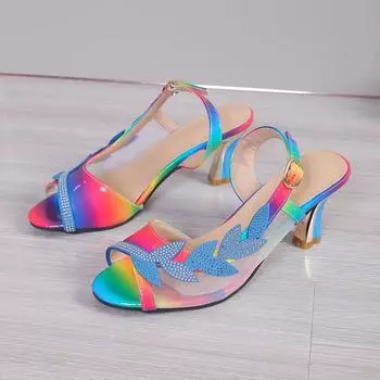 Minimalist style open toed sandals for women versatile casual high heels slim heels fairy style summer new high heels sandals 36 синий