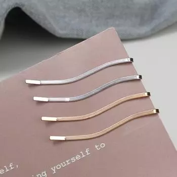 Minimalist Waved Hair Clips Korean Luxury Metal Bobby Pins Women Girl Curly Grip Hairpin Barrette Hairstyle Hair Accessories 2pcs