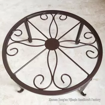 Минималистичная кованая подставка для цветов для гостиной или балкона - напольная полка для одного горшка для маленьких растений Custom