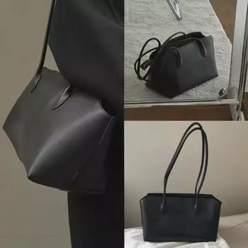 Минималистичная кожаная сумка-тоут большой вместимости 2024 года — универсальная и стильная для поездок на работу