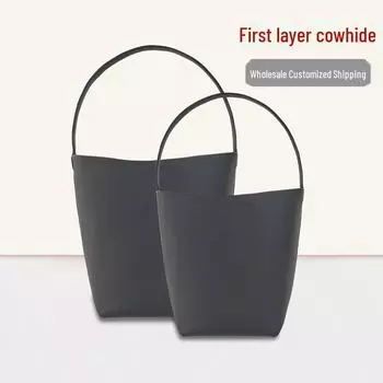 «Минималистичная сумка-тоут из натуральной коровьей кожи с большой вместимостью» Medium (No Logo)