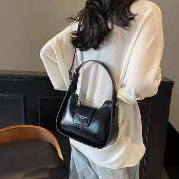 Минималистичная сумочка, нишевая сумка подмышку, новая модная сумка для поездок на работу, элегантная сумка на плечо, сумка через плечо чёрный