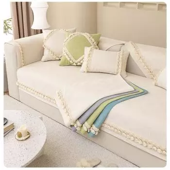 Минималистичная удобная диванная подушка из синели, четырехсезонная универсальная противоскользящая подушка для сиденья, высококачественный легкий роскошный домашний кожаный чехол для дивана 70*70cm