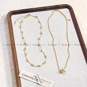 Минималистичное металлическое ожерелье Wave Line с матросским узлом – стильная, универсальная цепочка для свитера, подходящая для многослойного ношения N0381B