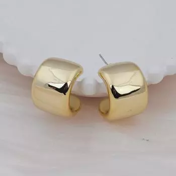 Минималистичные и модные серьги-гвоздики с широкой дугой для женщин, золотые европейские и американские металлические серьги C-образной формы, современные ювелирные изделия в стиле панк золотой