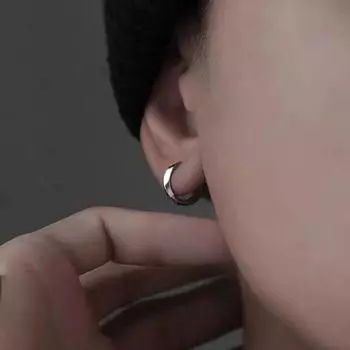 Минималистичные мужские серьги-клипсы, винтажные поддельные серьги-гвоздики, ювелирные изделия без пирсинга, каффы для ушей для подростков серебряный