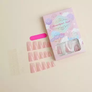 Минималистичные однотонные носимые типсы для ногтей в форме утиного клюва