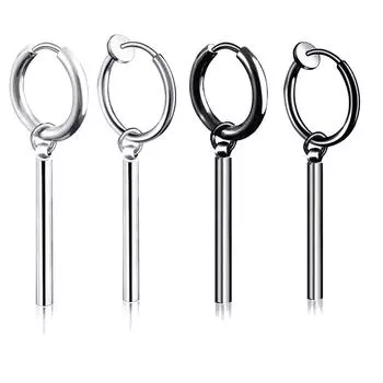 Минималистичные поддельные серьги Ророноа Зоро, квадратные подвесные серьги-кольца, кулон, зажим для ушей, серьги из нержавеющей стали, мужские ювелирные изделия