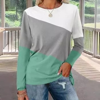 Минималистичные полосатые женские футболки осенние хлопковые футболки с длинными рукавами модные повседневные топы повседневные свободные женские футболки с круглым вырезом S