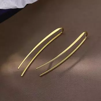 Минималистичные серьги ручной работы Foxanry для женщин и пар, креативные простые геометрические украшения, подарки золотой