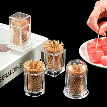 Минималистичный акриловый держатель для зубочисток, креативный акриловый держатель для ватных палочек, прозрачная коробка для зубочисток, чашка, аксессуары для кухни