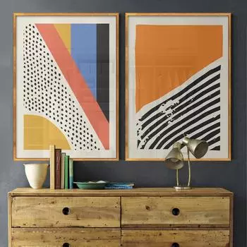 Минималистичный геометрический абстрактный рисунок на холсте, настенная художественная картина, постер и принт для гостиной, современный домашний декор 21cm30cm NoFrame