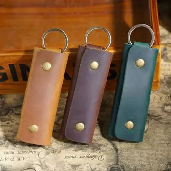 Минималистичный мужской чехол для ключей от машины из натуральной кожи, карманный чехол для ключей, универсальная мини-сумка для ключей для дома кофейный