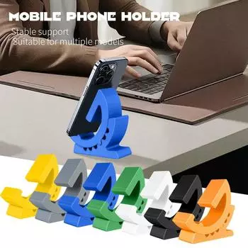 Минималистичный регулируемый держатель для телефона в виде шестеренки, напечатанный на 3D-принтере, подходящий для телефонов и планшетов One Size