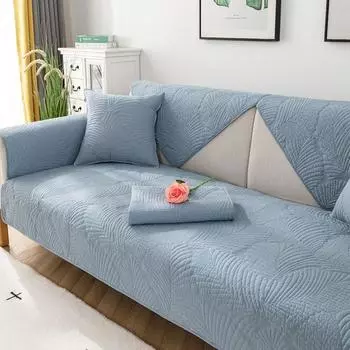 Минималистичный скандинавский однотонный тканевый диван из массива дерева Fuye dark blue 70*70cm