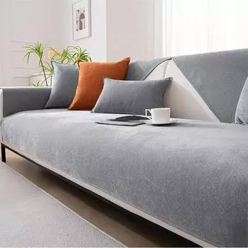 Минималистичный удобный водонепроницаемый коврик для дивана, мягкий противоскользящий чехол для спинки дивана, однотонный защитный чехол от мочи домашних животных Pillow Cover 30x50cm синий