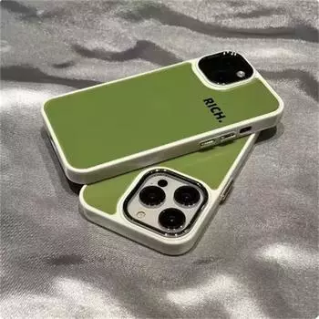 Минималистичный зеленый английский чехол TPU Rich для iPhone 16 Pro Max 15 PRO 14 13 12 11 Pro XR XS 7 8Plus MINI противоударные чехлы для телефонов iPhone 16 Pro Max