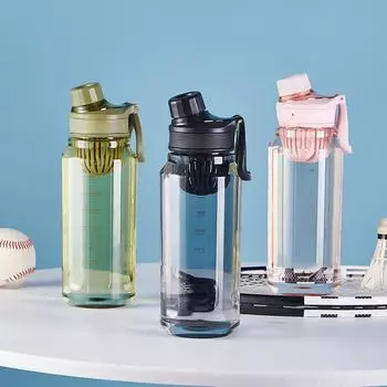 Минималистская спортивная чашка, портативная бутылка для воды на открытом воздухе для студентов мужского и женского пола, ценная удобная чашка с пластиковой чашкой с изоляцией для чая. 750ml белый