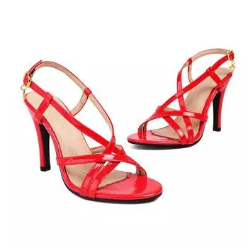 Минималистские босоножки с ремешками, новые женские туфли в европейском и американском стиле с круглым носком и открытым носком на тонком каблуке и высоком каблуке 35