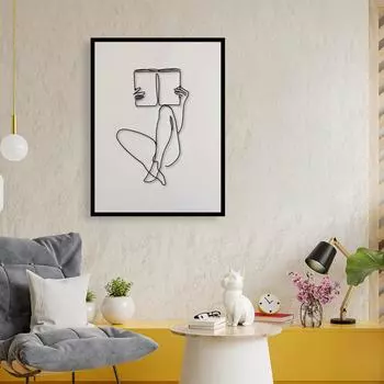 Минималистские линии искусства чтения скандинавских изображений для украшения дома 21cm30cm NoFrame