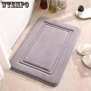 Минималистский Домашний Ванная Комната Коврик ThickenToilet Ковры Ванна Боковой пол Ковровое покрытие Противоскользящие ножки Подушка Вход Душевая комната Дверной коврик 40x60cm белый