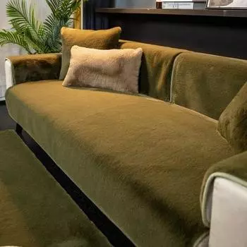 Минималистский плюшевый коврик для дивана, зимняя новая толстая нескользящая плюшевая подушка, роскошный стиль, короткая плюшевая теплая подушка для дивана, чехол для дивана 70x70cm