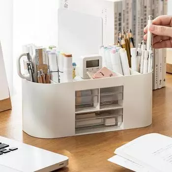 Минималистский скандинавский держатель для ручек, ящик для хранения, органайзер для стола, большая емкость, канцелярские принадлежности, карандаши, органайзер для офиса синий