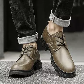 Минималистский стиль повседневные универсальные мужские кожаные туфли Модные мужские высококачественные туфли для вождения свадьбы вечеринки формальные мужские туфли 36 чёрный