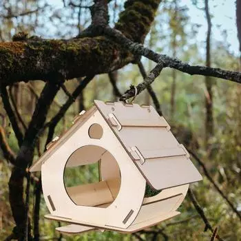 Минималистское птичье гнездо Деревянный скворечник Виллы для птиц Кормушка для птиц Дикие голуби Style 3