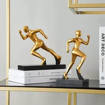 Минимализм Бегущая фигурка Украшение для дома Абстрактные золотые бегунки Скульптура для интерьера Аксессуары для стола Украшения для офиса