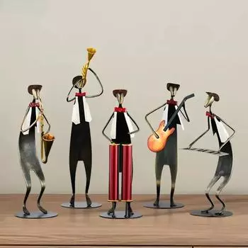Минимализм Группа Музыкант Фигурки Статуя Украшение Стола Изделия Из Металла Украшения Танцор Персонаж Скульптура Современный Домашний Декор