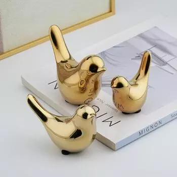 Минимализм Керамическая скульптура птицы Статуэтка Роскошный домашний декор Современные украшения для спальни Настольные аксессуары Изделия ручной работы с животными