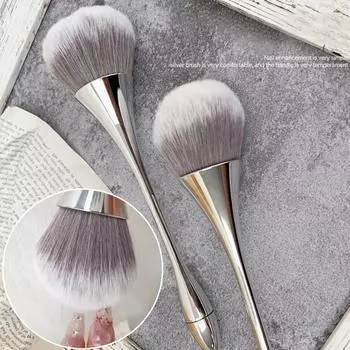 Минимализм Кисть для ногтей Для маникюрного искусства Мягкая большая головка Гель-лак Пылеудаляющие щетки Кисть для дизайна ногтей Аксессуары для ногтей Инструмент серебряный