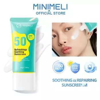 MINIMELI Солнцезащитный крем SPF 50 Защита от ультрафиолета Прозрачный солнцезащитный крем Легкий и нежирный Увлажняющий Веганский Без жестокости