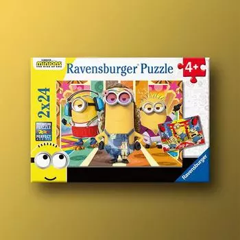 Minions Movie Hero 2X24 Piece Ravensburger IV Puzzle, популярная корейская настольная игра