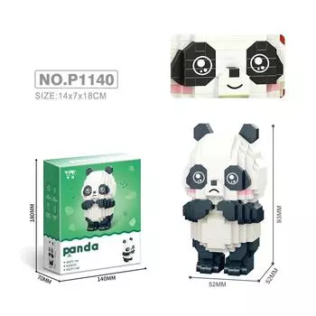 Miniso Cute Panda Models Small Particle Building Blocks Micro Blocks Puzzle Assembling Toys DIY Animals Kids Toys No box