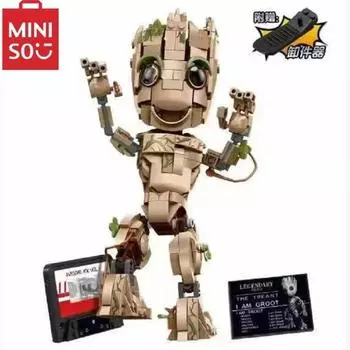 Miniso Marvel 475Pcs Groot Superhero Guardians of The Galaxy Model Brick 76217 Building Block Kids Toys Christmas Gifts for Boys
