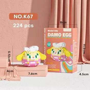 Miniso Sanrio Disney Anime Cartoon Action Figures Diamond Micro Small Particles Building Blocks Hello Kitty Stitch Kids Toys No box