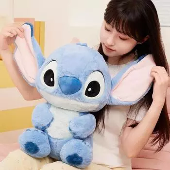 MINISO Stitch Мягкая игрушка, Лило и Стич Мягкая игрушка, 19,7 дюймов/50 см Большая мягкая плюшевая кукла для детей, Классический мягкий плюш для девочек и мальчиков синий