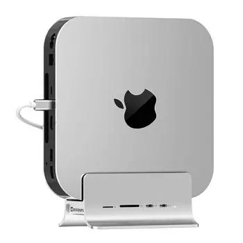Minisopuru USB C Hub для Mac Док-станция Mac Mini Подставка Mac Mini Совместимость USB C 10 Гбит/с Данные Mac Mini TF SSD Подходит для Mac Mini Аксессуары от серебряный